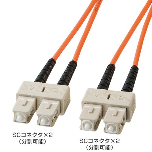 光ファイバーケーブル SC SCコネクタ 40m コア径50ミクロン（HKB-SCSC5-40L）(取寄せ)