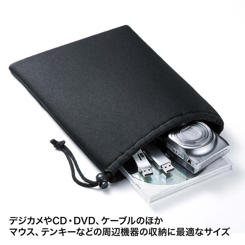 [未使用に近い] サンワサプライ マルチクッションケース SANWA SUPPLY（サンワサプライ） マルチクッションケース Lサイズ 巾着