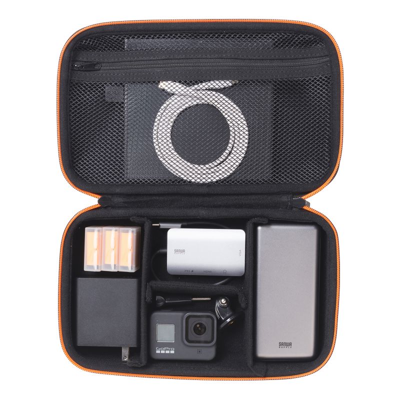 SANWA SUPPLY セミハード ガジェットケース ブラック 小物収納