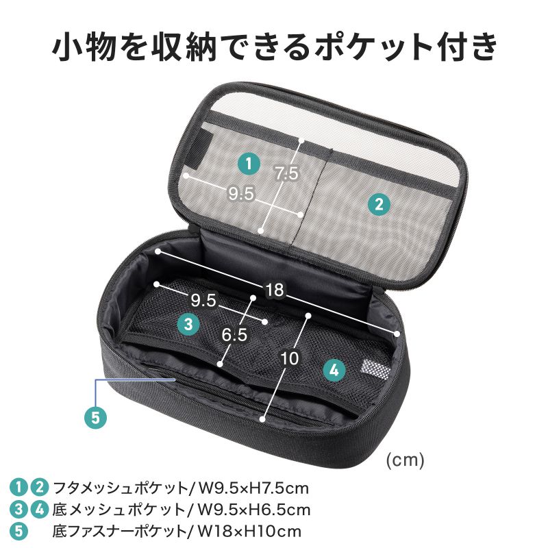 SANWA SUPPLY（サンワサプライ） ガジェットケース メッシュ トラベル