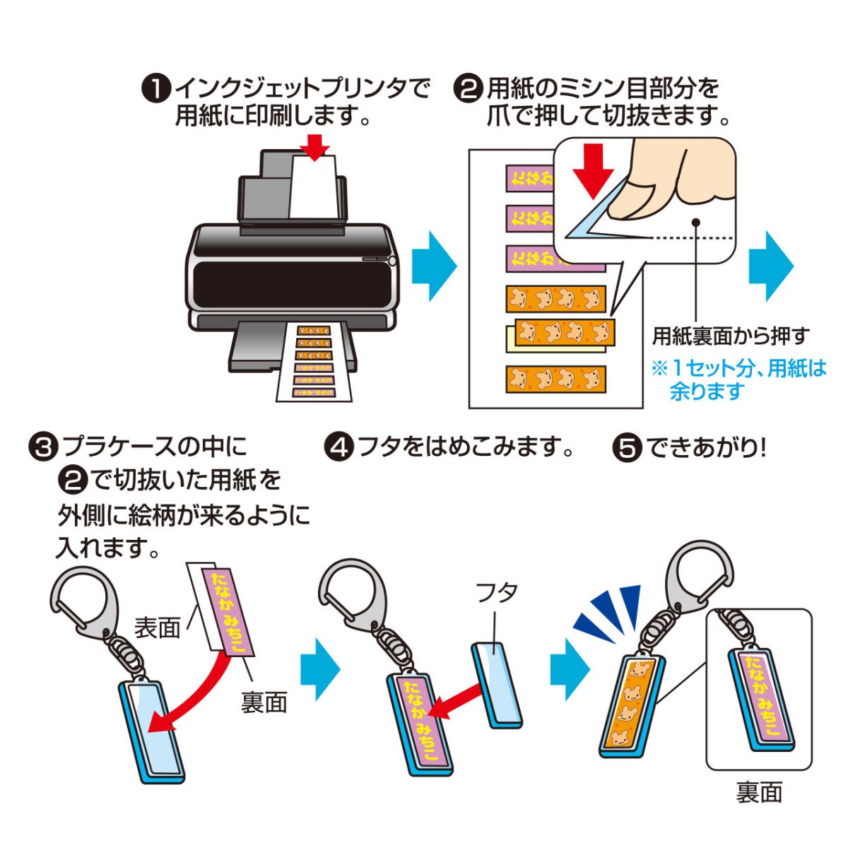SANWA SUPPLY 手作りキーホルダーキット スティック型 特大 2個