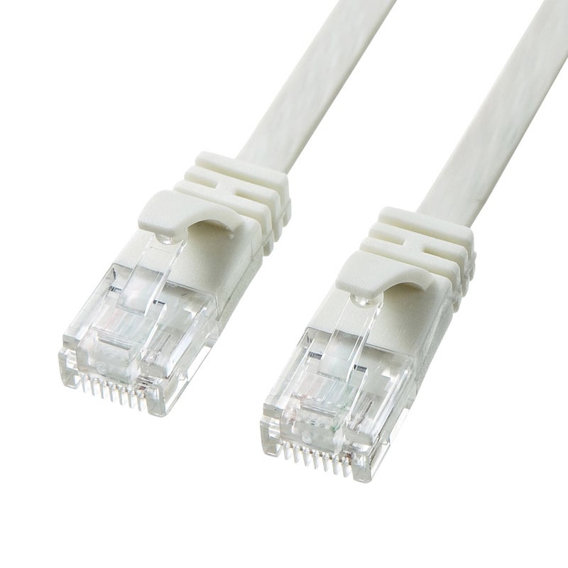 Cat6A�t���b�gLAN�P�[�u�� �ܐ܂�h�~�J�o�[ �z���C�g 3m�iKB-FL6A-03W�j