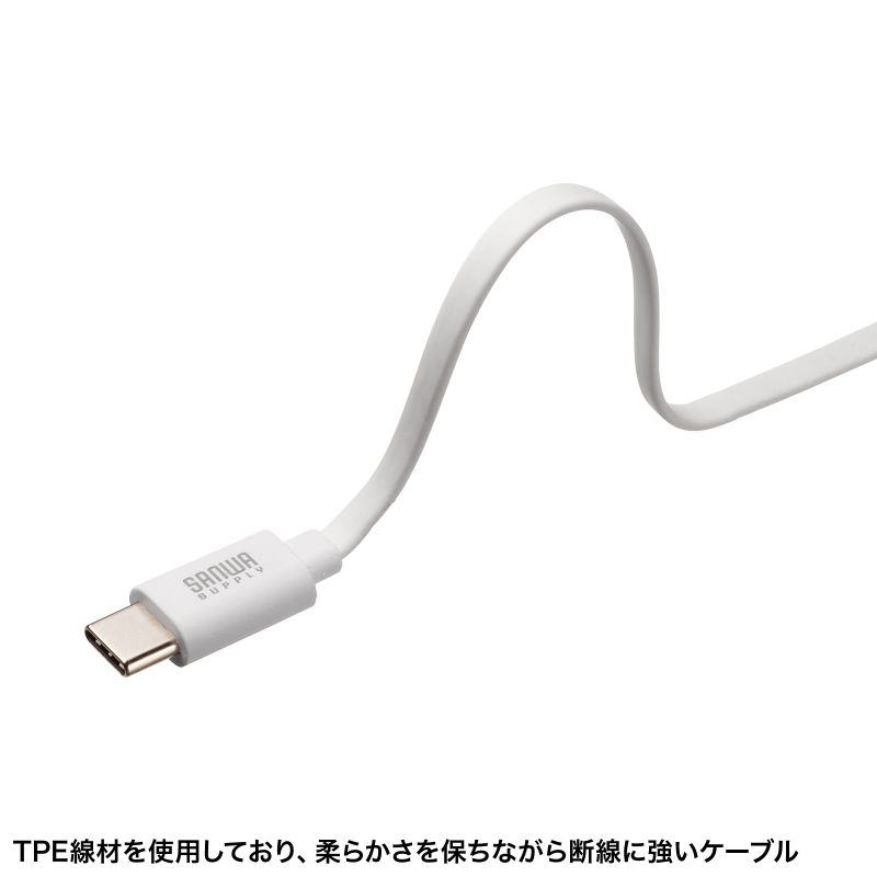 SANWA SUPPLY 2in1 USBケーブル 巻き取り式 80cm Lightning Type