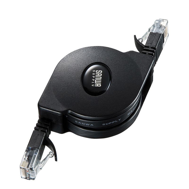 SANWA SUPPLY（サンワサプライ） LANケーブル 自動巻き取り ブラック