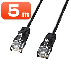 LAN�P�[�u�� 5m �J�e�S��6 ���� ���� �X�g���[�g �u���b�N �����P�[�u���iKB-SL6-05BK�j