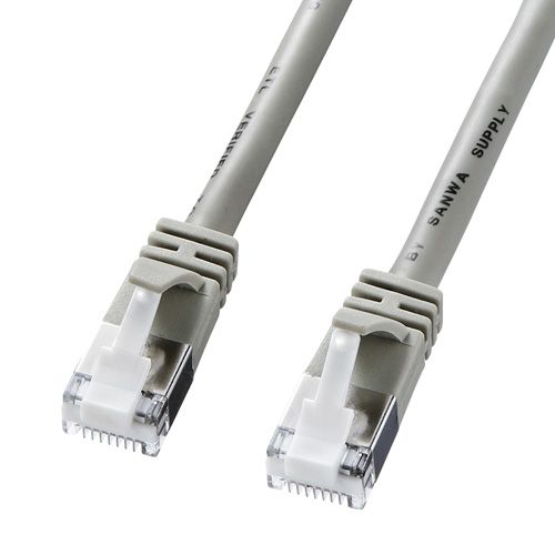 LANケーブル カテゴリ5e CAT5e カテ5e STP LAN ケーブル ランケーブル 通信 ノイズに強い シールド より線 ツメ折れ防止 3m ライトグレー（KB-STPTS-03）｜sanwadirect｜06