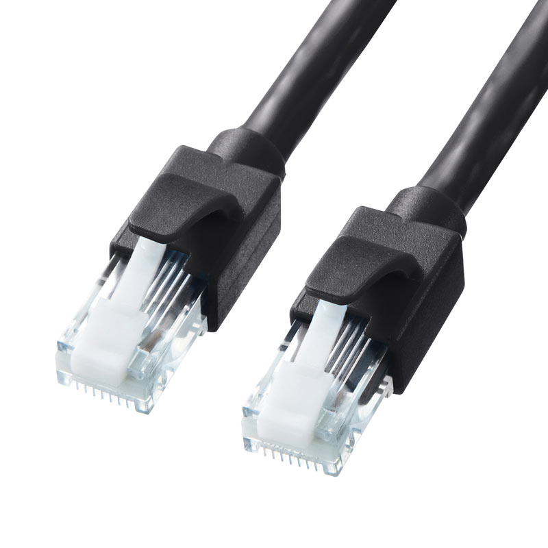Cat6A LAN�P�[�u�� �u���b�N 7m �ܐ܂�h�~�J�o�[ KB-T6ATS-07BK