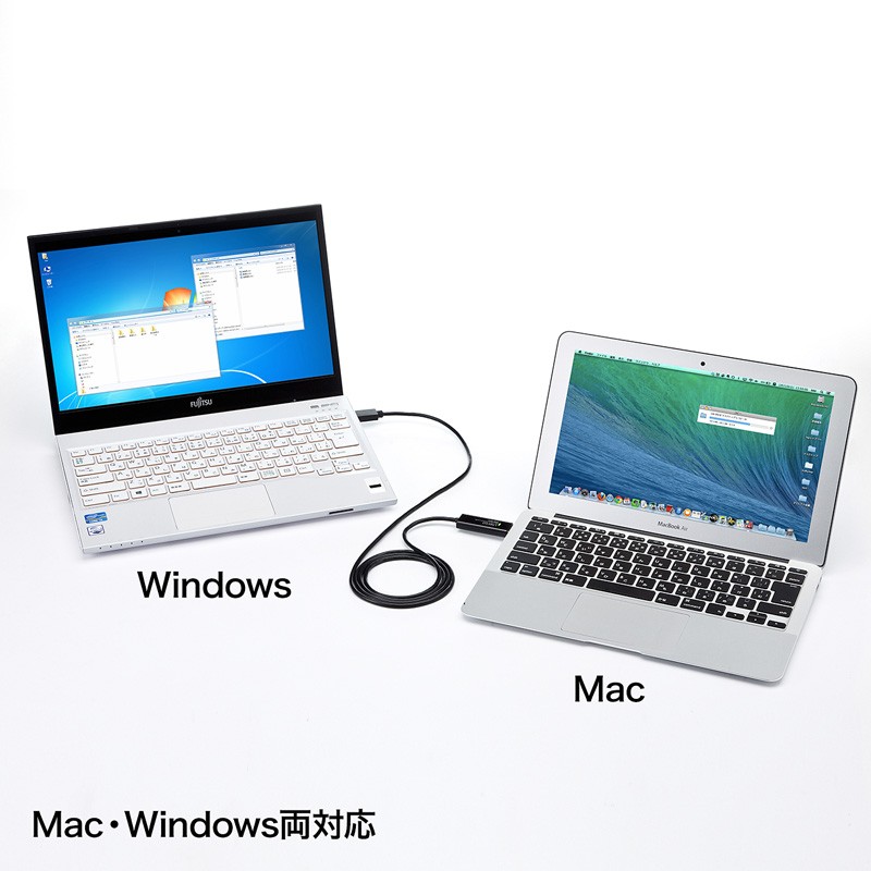 リンクケーブル USB データ移動 転送 移行 高速 通信 共有 引っ越し 簡単 ドラッグ＆ドロップ パソコン USB3.0 高速 Windows/Mac両対応 KB-USB-LINK4