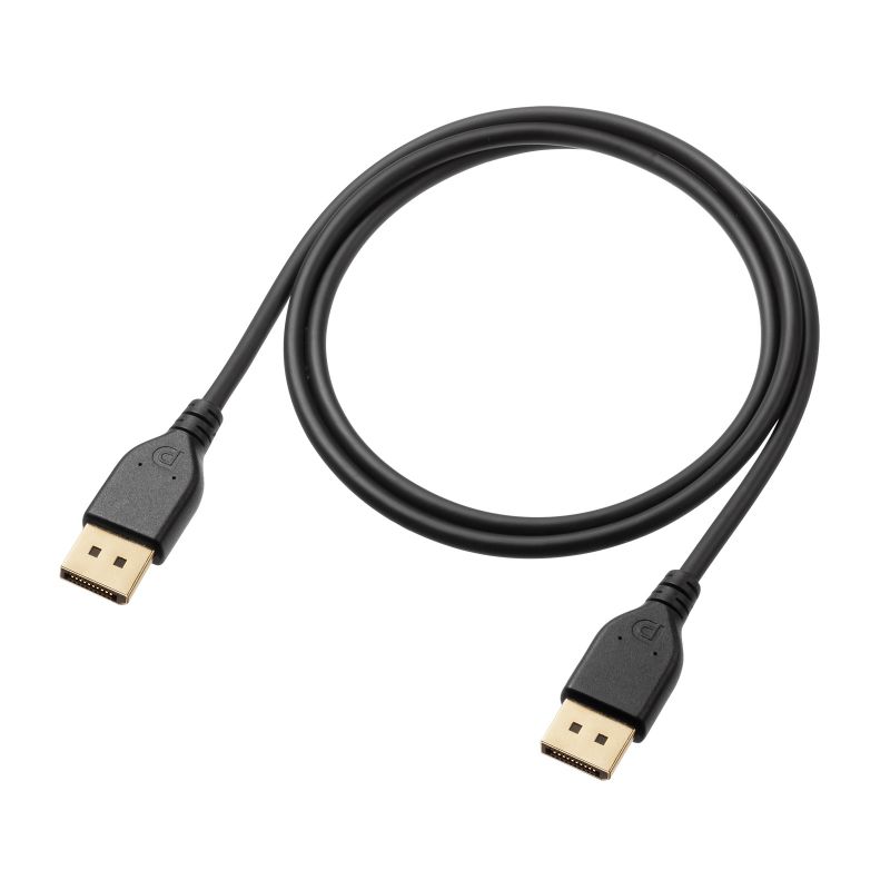 DisplayPortケーブル DP 1m ver.2.1 最大16K60Hz DSC圧縮時/UHBR13.5 HDR動的メタデータ対応 HDCP2.2/1.4対応 ツイストペア線使用 DP40 KC-DP4010 | SANWA SUPPLY | 09