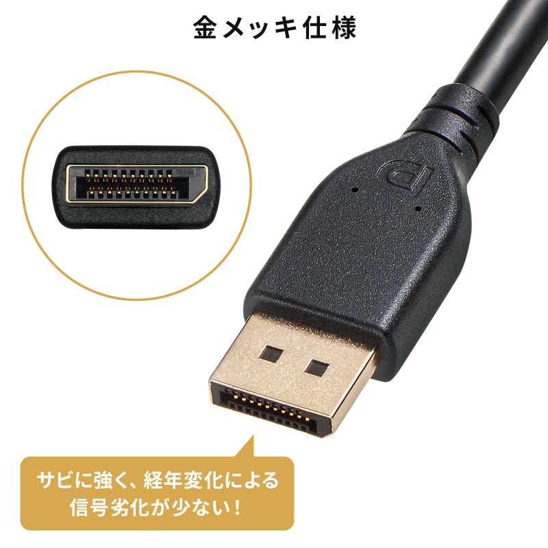SANWA SUPPLY（サンワサプライ） DisplayPort ver.2.1 VESA認証取得