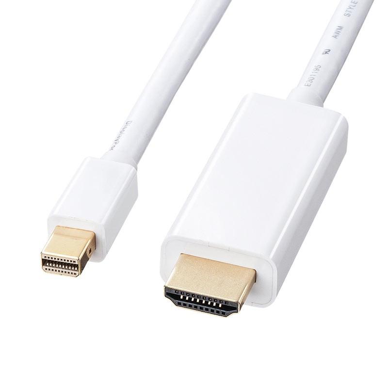 Mini DisplayPort-HDMI変換ケーブル ホワイト 2m（KC-MDPHDA20）｜sanwadirect