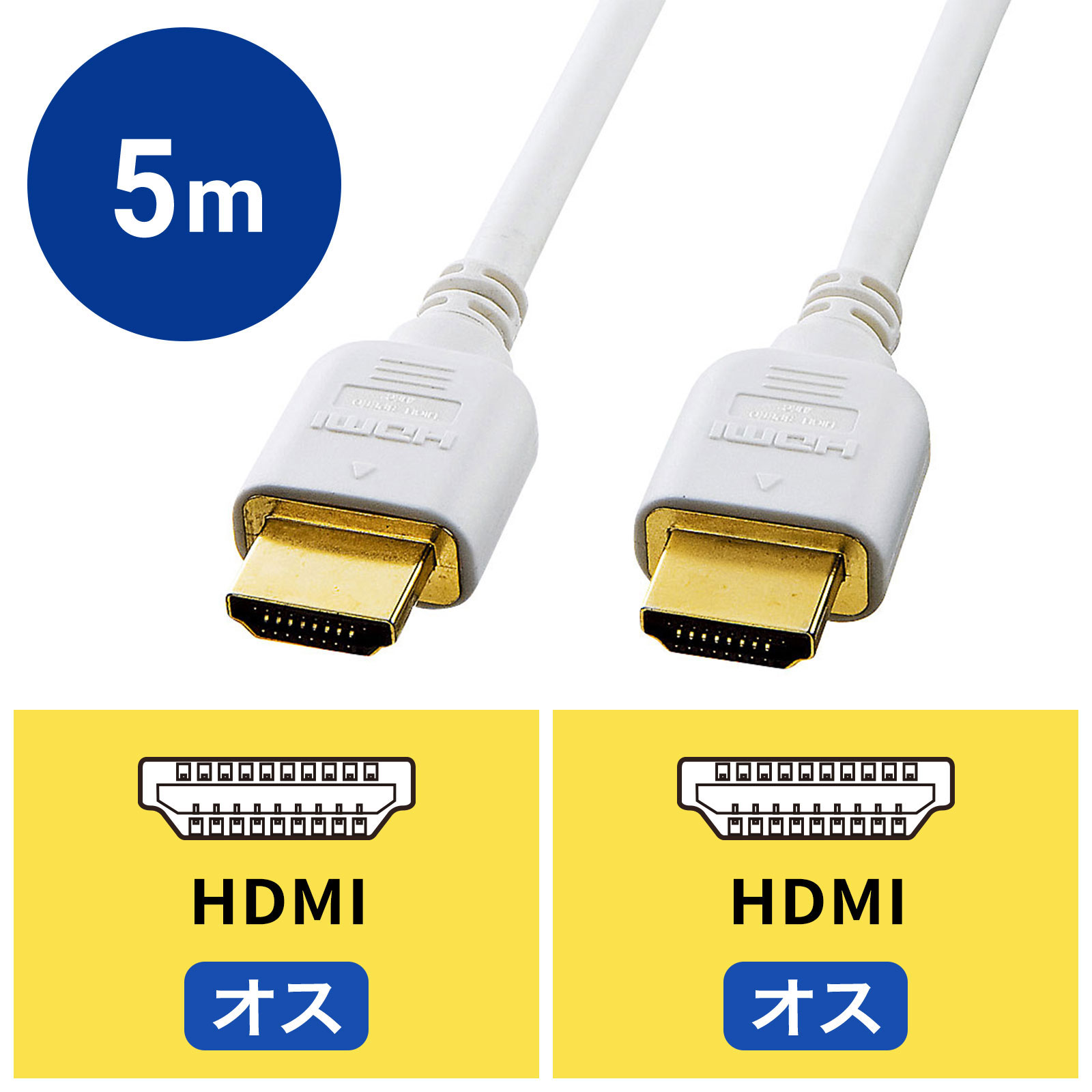 本格派ま！ 日本人気超絶の ハイスピードHDMIケーブル 5m ホワイト KM-HD20-50HWK rsworks.co.jp rsworks.co.jp