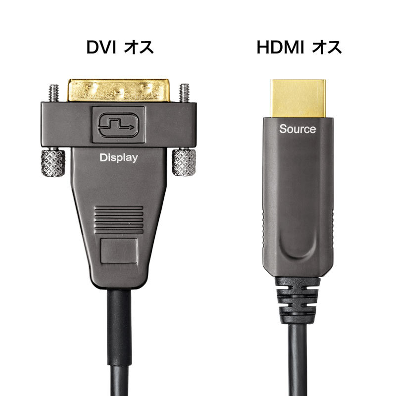 HDMI-DVI AOC 光ファイバケーブル 10m（KM-HD21-FB100） : km-hd21