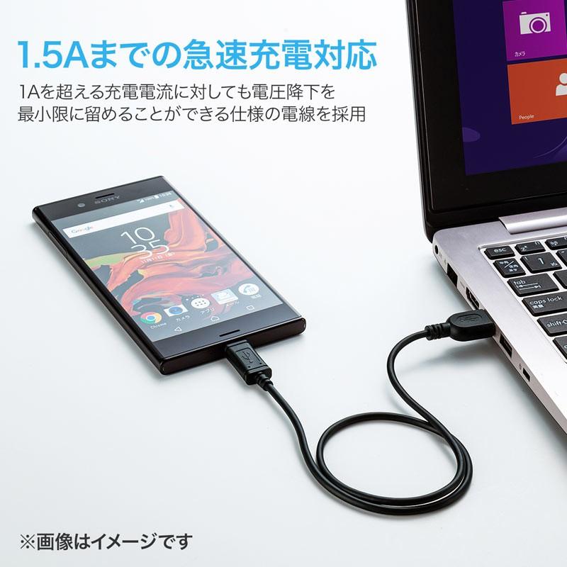 TypeC USB ケーブル USB Type-C タイプc 充電ケーブル type C オス Aコネクター オス 1.5m（KU-CA15K）｜sanwadirect｜02