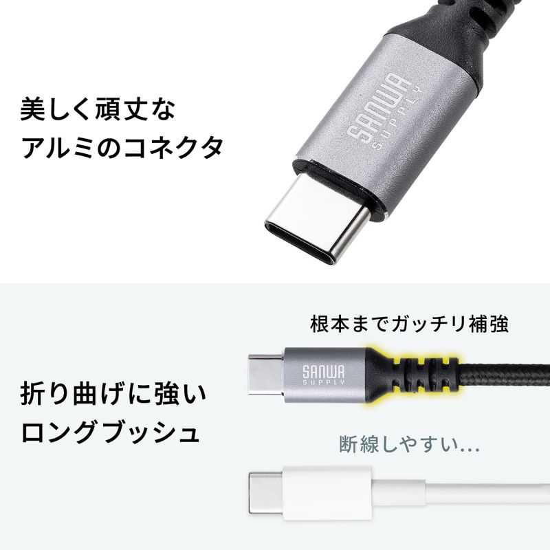 SANWA SUPPLY（サンワサプライ） USB Type-Cケーブル L字 USB PD60W