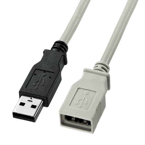 USB延長ケーブル 0.3m ライトグレー（KU-EN03K）｜sanwadirect｜02