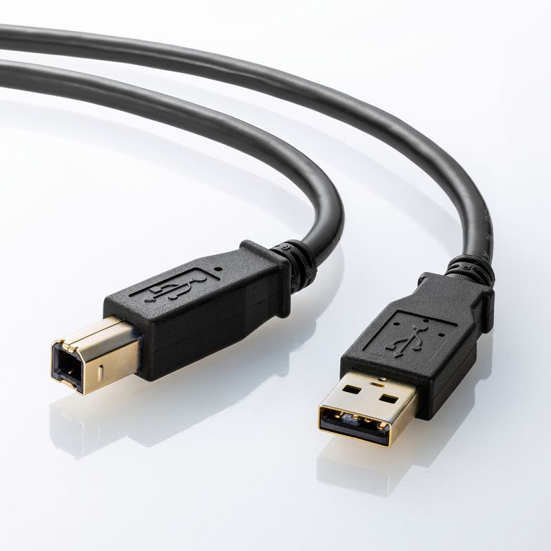 USBケーブル 2m プリンターケーブル USB2.0 A-Bコネクタ 金メッキ プリンター ブラック KU20-2BKHK2｜sanwadirect｜03