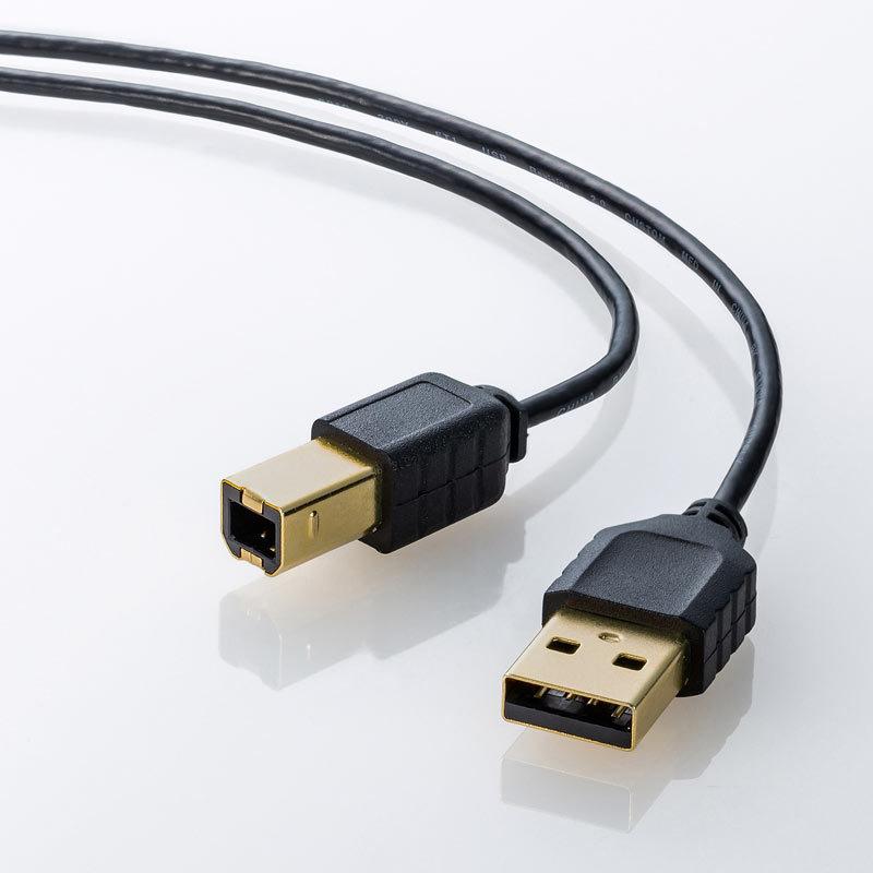 極細USBケーブル USB2.0 A-Bタイプ ブラック 0.5m（KU20-SL05BKK）｜sanwadirect｜02