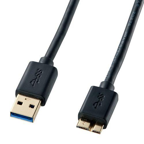 USB3.0ケーブル A-microB ブラック 1.8m USB IF認証タイプ（KU30-AMC18BK）｜sanwadirect
