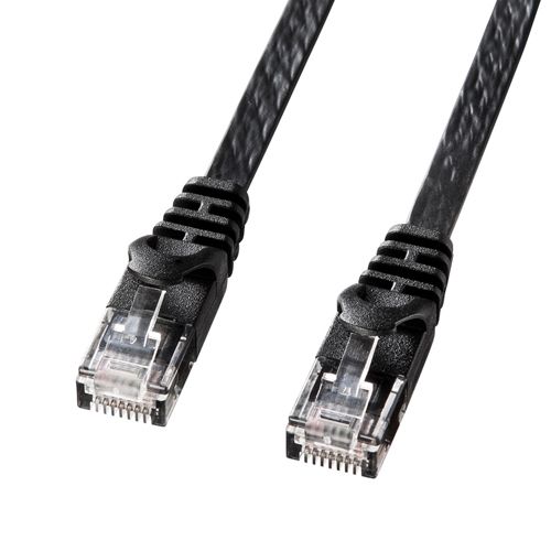 LAN�P�[�u�� �J�e�S��6 CAT6 �J�e6 LAN �P�[�u�� �����P�[�u�� �t���b�g ���^ ���� �ʐM ���� �c���܂�h�~ 15m �u���b�N�iLA-FL6-15BK�j