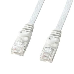 LANケーブル カテゴリ6 CAT6 カテ6 LAN ケーブル ランケーブル フラット 薄型 薄い 通信 より線 ツメ折れ防止 15m ホワイト（LA-FL6-15W）