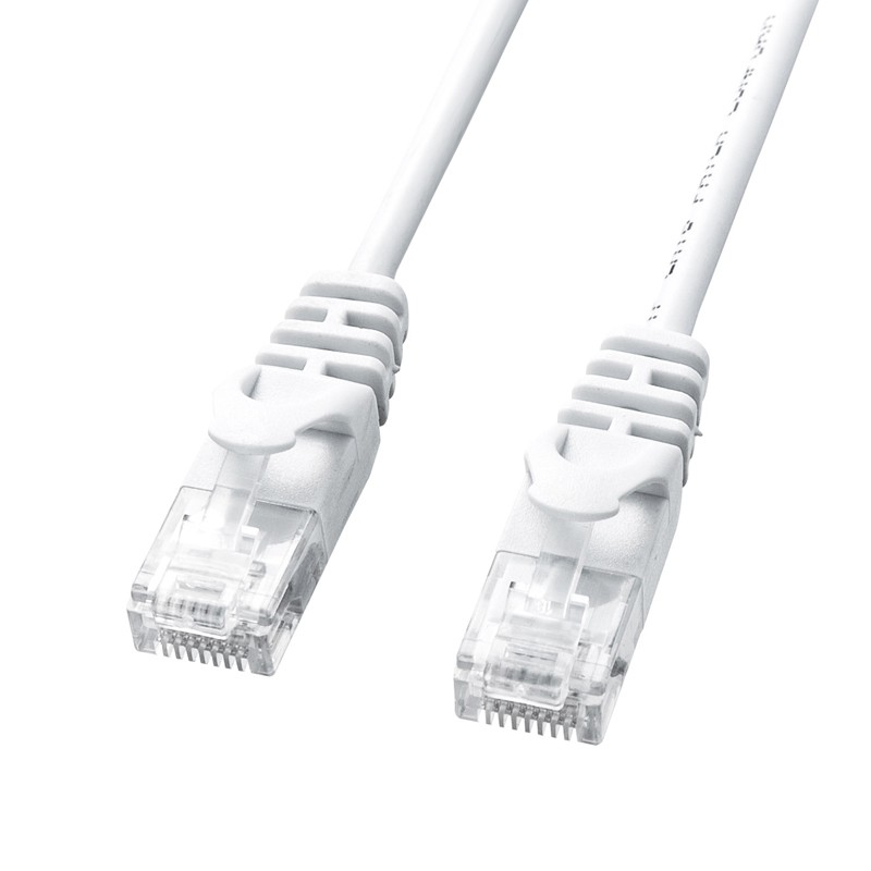 LANケーブル カテゴリ6 CAT6 カテ6 LAN ケーブル ランケーブル 極細 細い 柔らか 通信 より線 ツメ折れ防止 1m ホワイト（LA-SL6-01W）