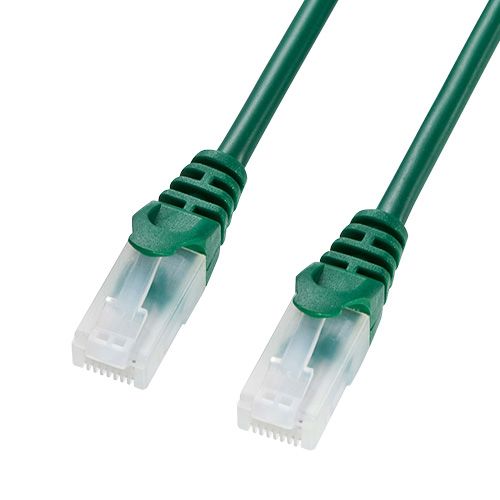 LANケーブル カテゴリ5e CAT5e カテ5e LAN ケーブル ランケーブル 通信 柔らか より線 ツメ折れ防止 0.5m グリーン（LA-Y5TS-005G）