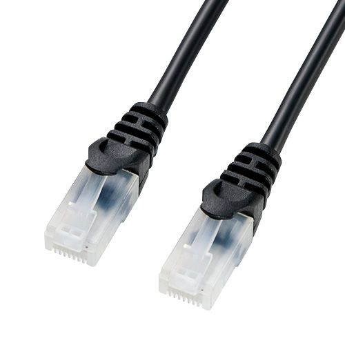 LAN�P�[�u�� �J�e�S��5e CAT5e �J�e5e LAN �P�[�u�� �����P�[�u�� �ʐM �_�炩 ���� �c���܂�h�~ 10m �u���b�N�iLA-Y5TS-10BK�j