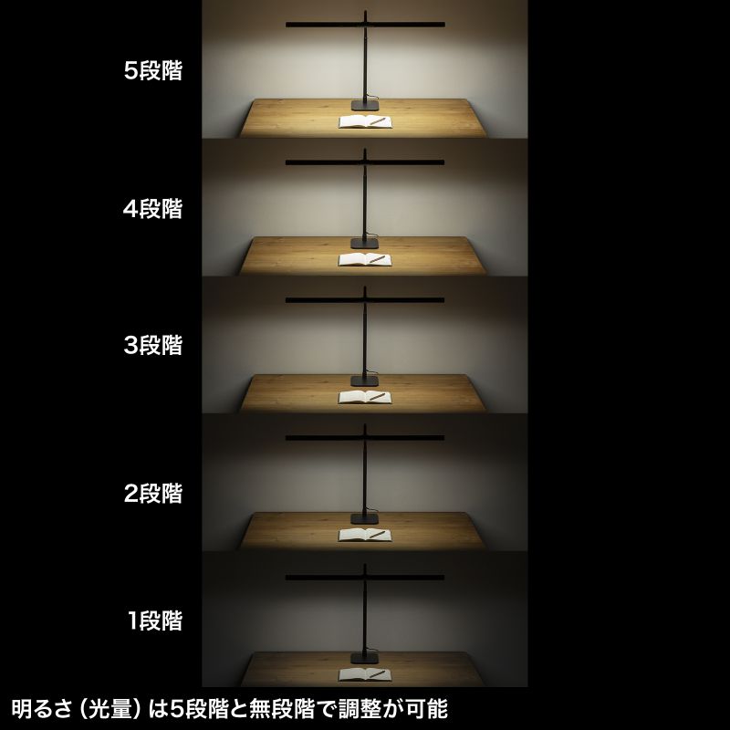 SANWA SUPPLY デスクライト LED ライトスタンド 5段階調光