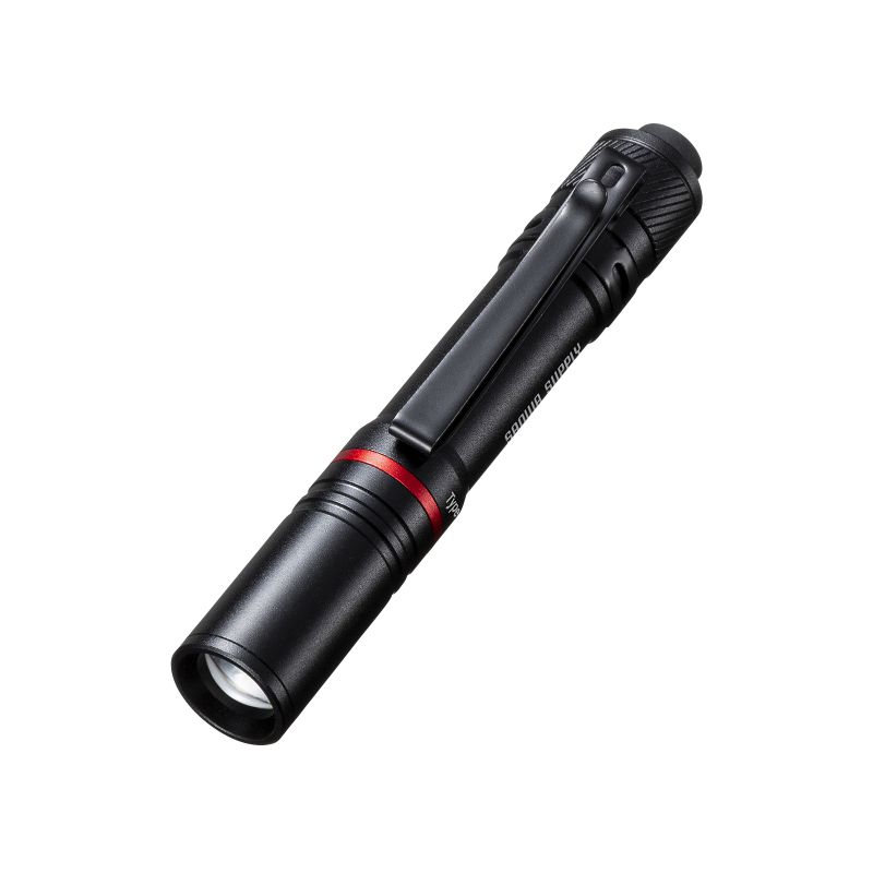 SANWA SUPPLY LED ペン型ライト 充電式 USBType-C充電 乾電池