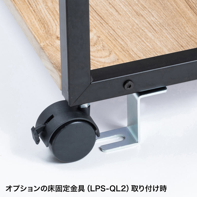 プリンタ台 プリンタラック キャスター付き 収納 棚付き 幅60cm×奥行き60cm×高さ70cm 薄い木目（LPS-117LM）_10