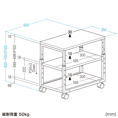 SANWA SUPPLY コピー用紙 棚 ラック 複合機向け キャスター付き 収納 
