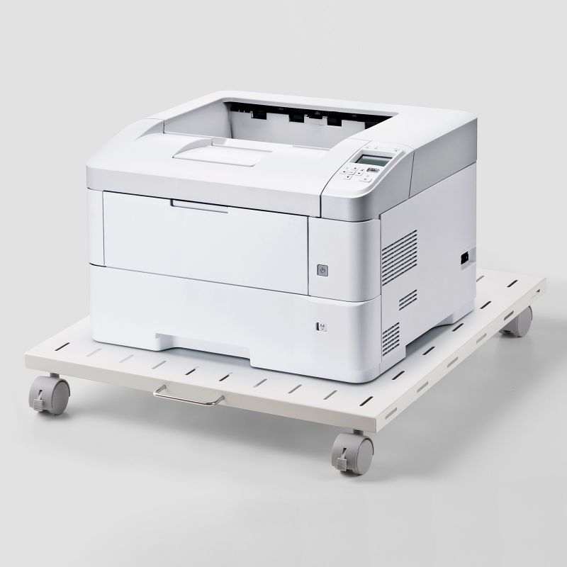 プリンタ台 ロータイプ 床置き キャスター付 スチール製 幅60cm×奥行き60cm ホワイト LPS-T6060FK_15