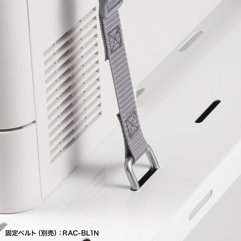 プリンタ台 ロータイプ 床置き キャスター付 スチール製 幅60cm×奥行き60cm ホワイト LPS-T6060FK_17