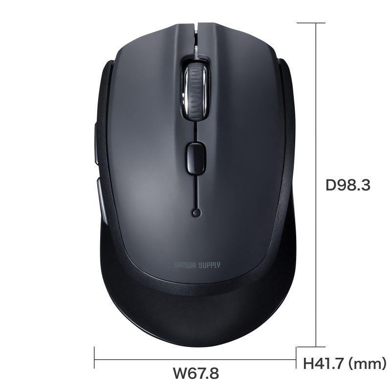 Bluetoothマウス 5ボタン ブルーLEDセンサー ブラック（MA-BB509BK）｜sanwadirect｜06