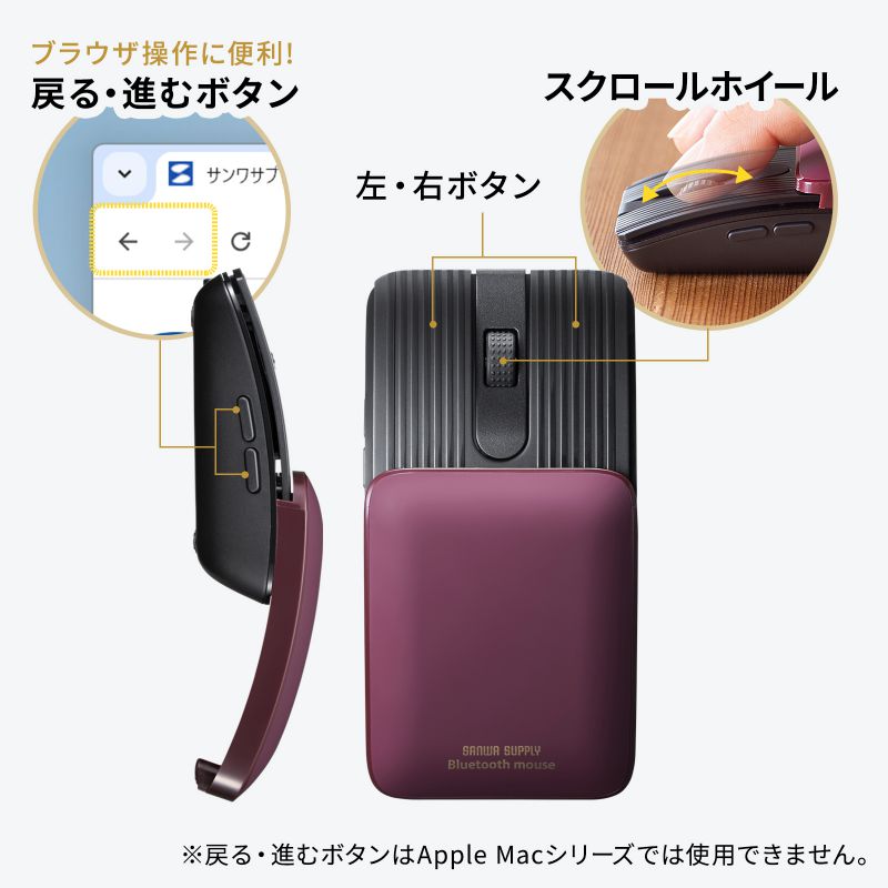 小型マウス Bluetooth 静音 5ボタン...の詳細画像5
