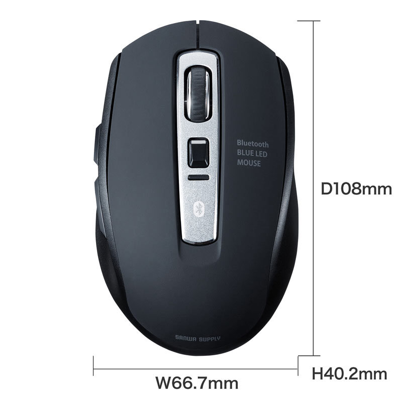 Bluetoothマウス 静音 ブルーLED 5ボタン 高感度 ブラック（MA-BTBL162BK）｜sanwadirect｜10