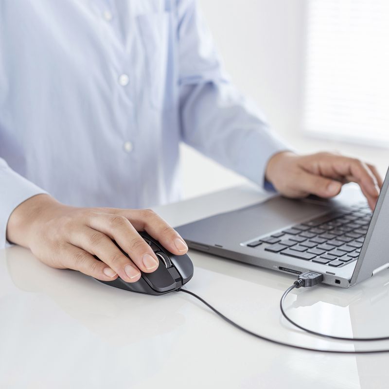 SANWA SUPPLY 有線マウス USB A ブルーLED 5ボタン ボタン割り当て対応