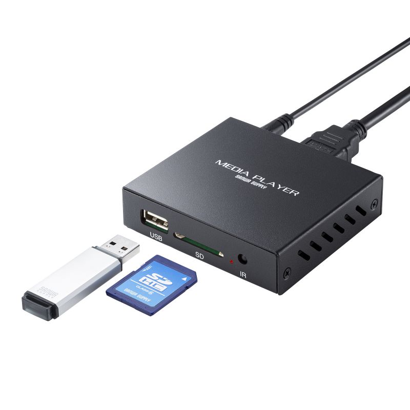 メディアプレーヤー メディアプレイヤー デジタルサイネージ セットトップボックス HDMI出力 MP4 MP3 USBメモリ SDカード再生 リモコン付 MED-PL2K102｜sanwadirect｜14