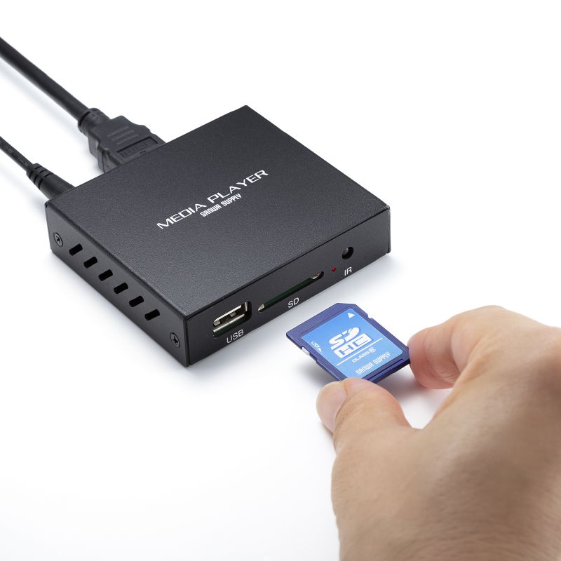 メディアプレーヤー メディアプレイヤー デジタルサイネージ セットトップボックス HDMI出力 MP4 MP3 USBメモリ SDカード再生 リモコン付 MED-PL2K102｜sanwadirect｜15