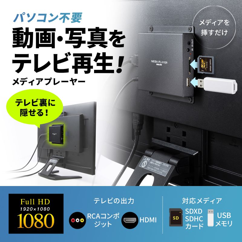 SANWA SUPPLY（サンワサプライ） メディアプレーヤー VESAマウント対応
