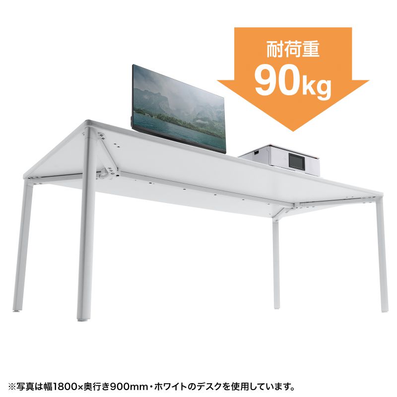シンプルデスク ワークデスク 平机 高耐荷重 eテーブル 幅180cm 奥行90cm 高さ70cm ブラック 【受注生産品】 MEF-18090BK_9