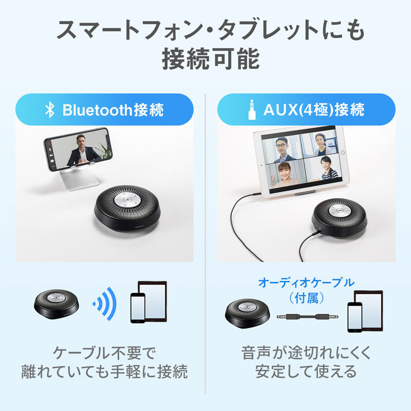 サンワサプライ Bluetooth会議スピーカーフォン（MM-BTMSP1）｜sanwadirect｜07