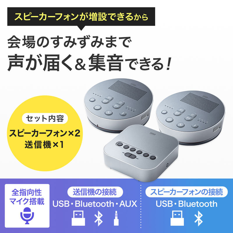 Bluetooth会議スピーカーフォン（MM-BTMSP3） : mm-btmsp3 : サンワ