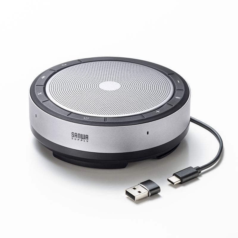 【R1357】 会議用マイクスピーカー 6つのクリップマイク 360˚全方向集音 Bluetoothスピーカーフォン 360度全方向集音 全指向性 集音範囲