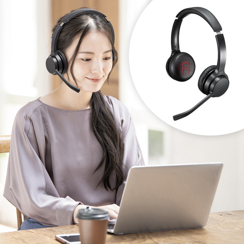 SANWA SUPPLY（サンワサプライ） Bluetoothヘッドセット 両耳タイプ 単