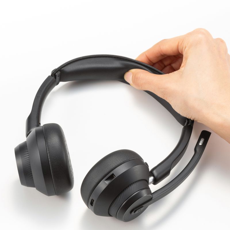 Bluetoothヘッドセット ワイヤレスヘッドセット 両耳タイプ 全指向性 無線 有線 両対応 ロングマイク 在宅勤務 コールセンター クレードルつきMM-BTSH70BK｜sanwadirect｜17