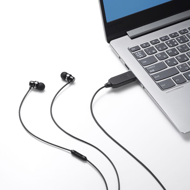 SANWA SUPPLY（サンワサプライ） USBイヤホンマイク（MM-HSU21BK