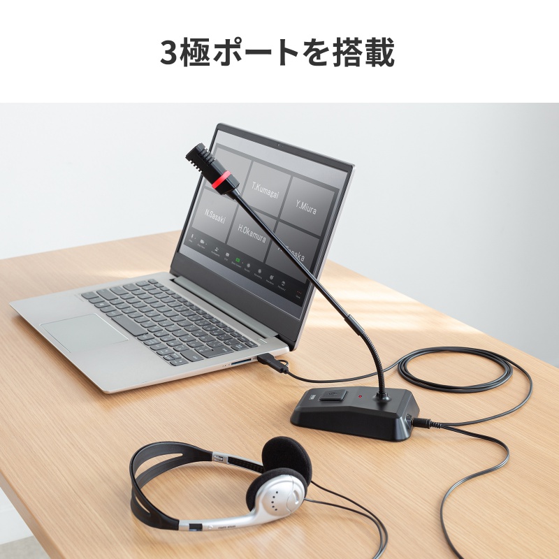 SANWA SUPPLY（サンワサプライ） USBスタンドマイク Type-C/USB A両