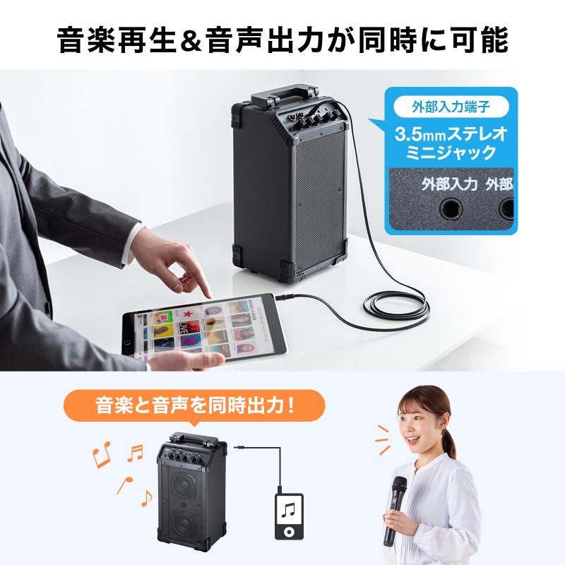 SANWA SUPPLY 拡声器 ワイヤレスマイク スピーカーセット マイク